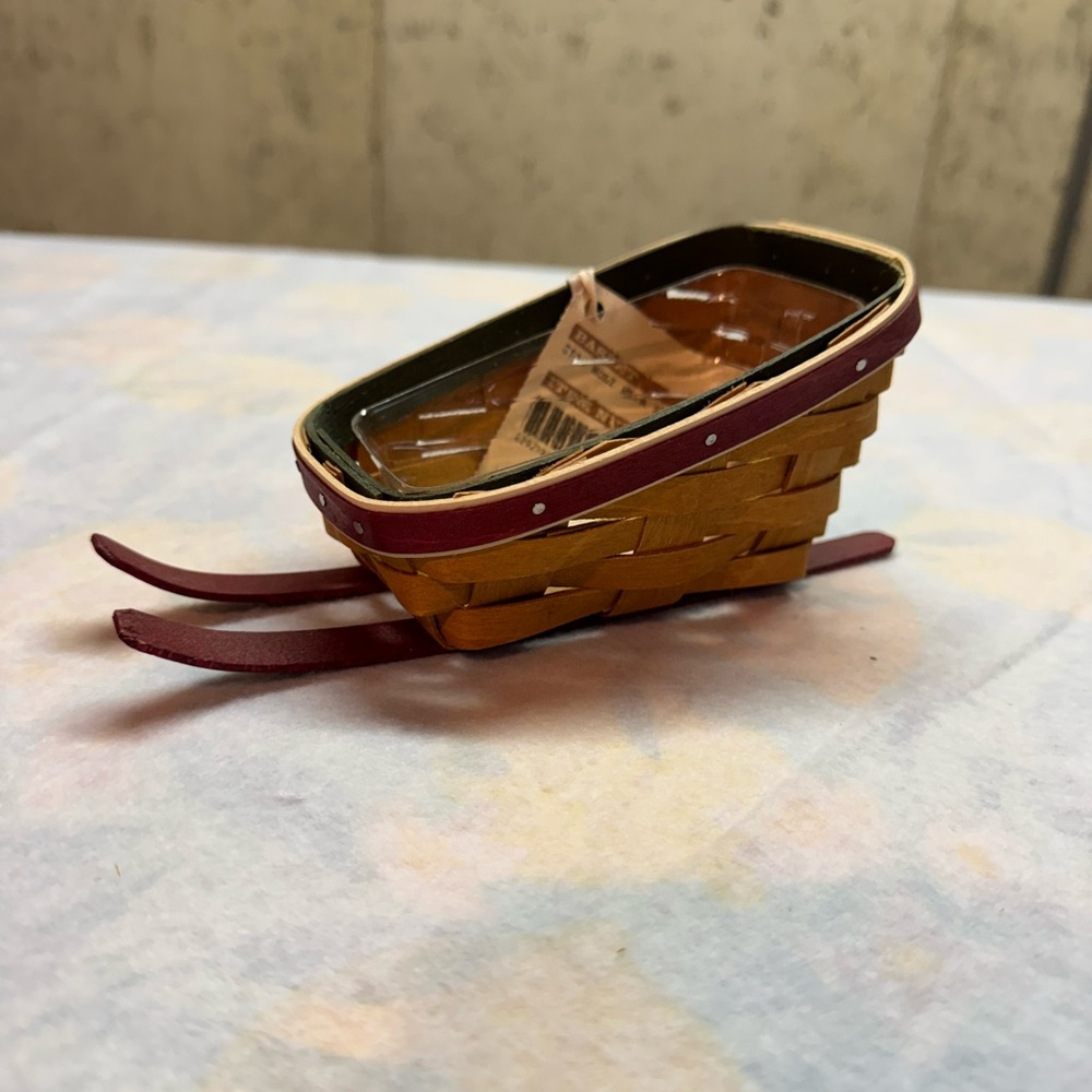 Miniature Woven Basket Sled
